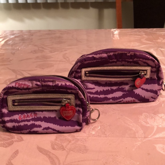 🆕🆕COACH POPPY MAKEUP BAGS TWO TONES OF PURPLE - Picture 2 of 9